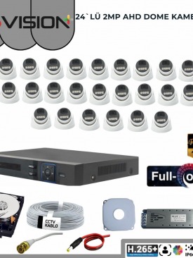 23 KAMERALI 2MP 1080P,FULLHD,WARMLED,FULLCOLOR,SU GEÇİRMEZ, 23'LÜ AHD DOME KAMERA SETİ