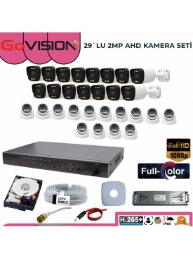 29 KAMERALI 2MP 1080P,FULLHD,WARMLED,FULLCOLOR,SU GEÇİRMEZ, 29'LU AHD DOME-BULLET KAMERA SETİ