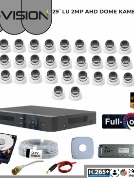 29 KAMERALI 2MP 1080P,FULLHD,WARMLED,FULLCOLOR,SU GEÇİRMEZ, 29'LU AHD DOME KAMERA SETİ
