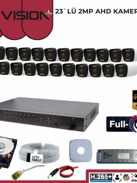 23 KAMERALI 2MP 1080P,FULLHD,WARMLED,FULLCOLOR,SU GEÇİRMEZ, 23'LÜ AHD BULLET KAMERA SETİ