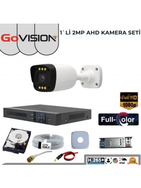 1 KAMERALI 2MP 1080P,FULLHD,WARMLED,FULLCOLOR,SU GEÇİRMEZ, 1'Lİ AHD BULLET KAMERA SETİ